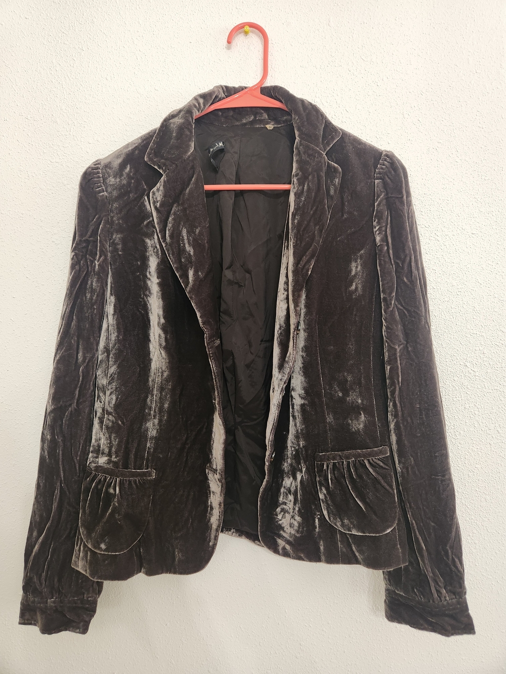 Tahari Velvet Blazer Jacket in Choclate Brown
